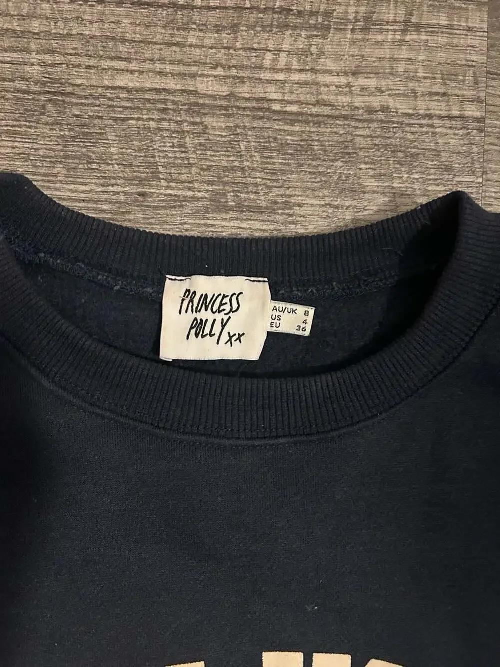 Princess Polly New York USA Graphic Sweatshirt Navy Size US 4 - Picture 2 of 3